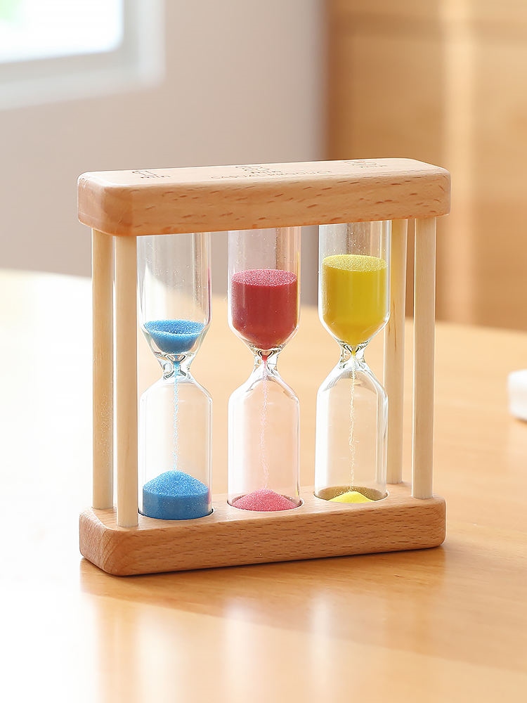 Original wooden children's teeth brushing sandglass timer 1/3/5 half hour time funnel mini anti-fall quicksand bauble