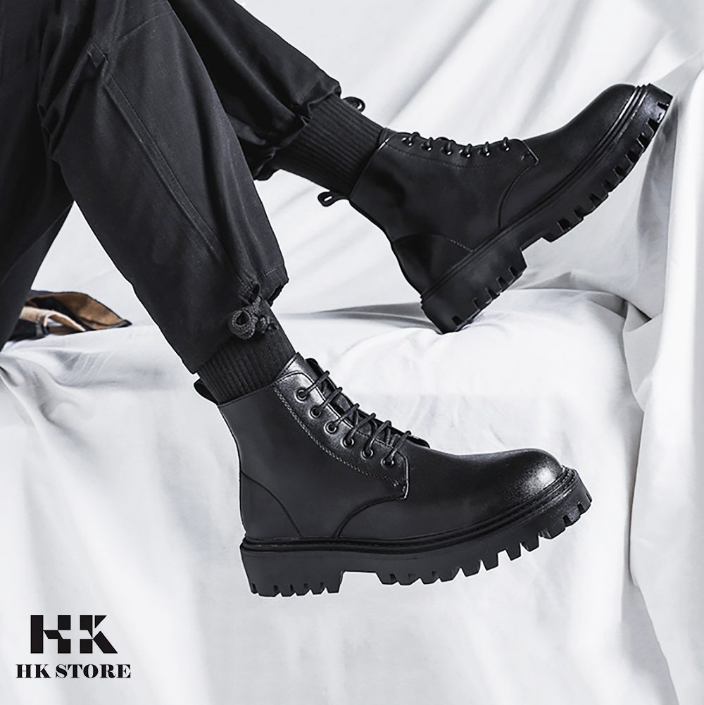 Giày da nam COMBAT BOOTS da bò nhập khẩu hàng cao cấp đế đốc khỏe khắn - hàng chính hãng HK.STORE hàng siêu cấp