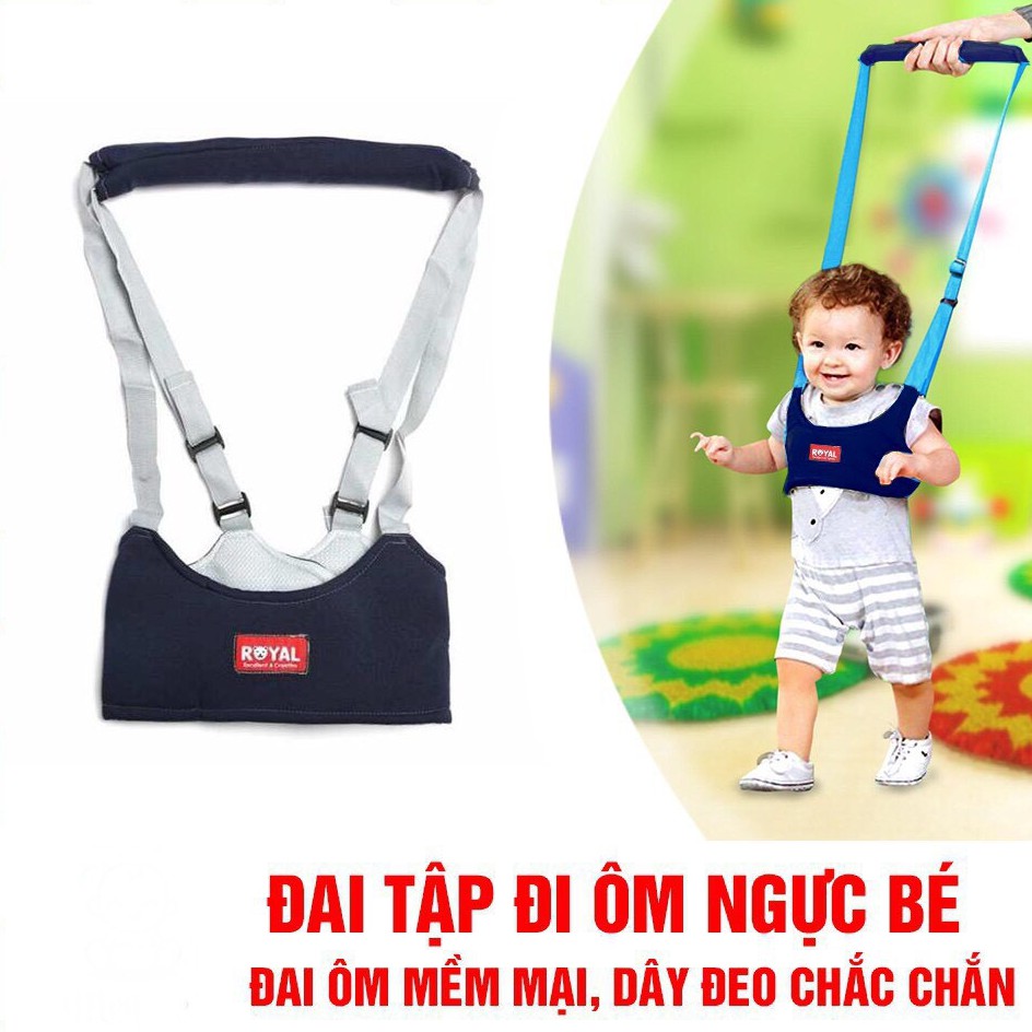 đai tập đi con cưng chính hãng - Đai tập đi ÔM NGỰC Royal chắc chắn, an toàn cho bé nhanh biết đi, Dây đai tập đi cho bé Royal - Đai tập đi loại ôm ngực