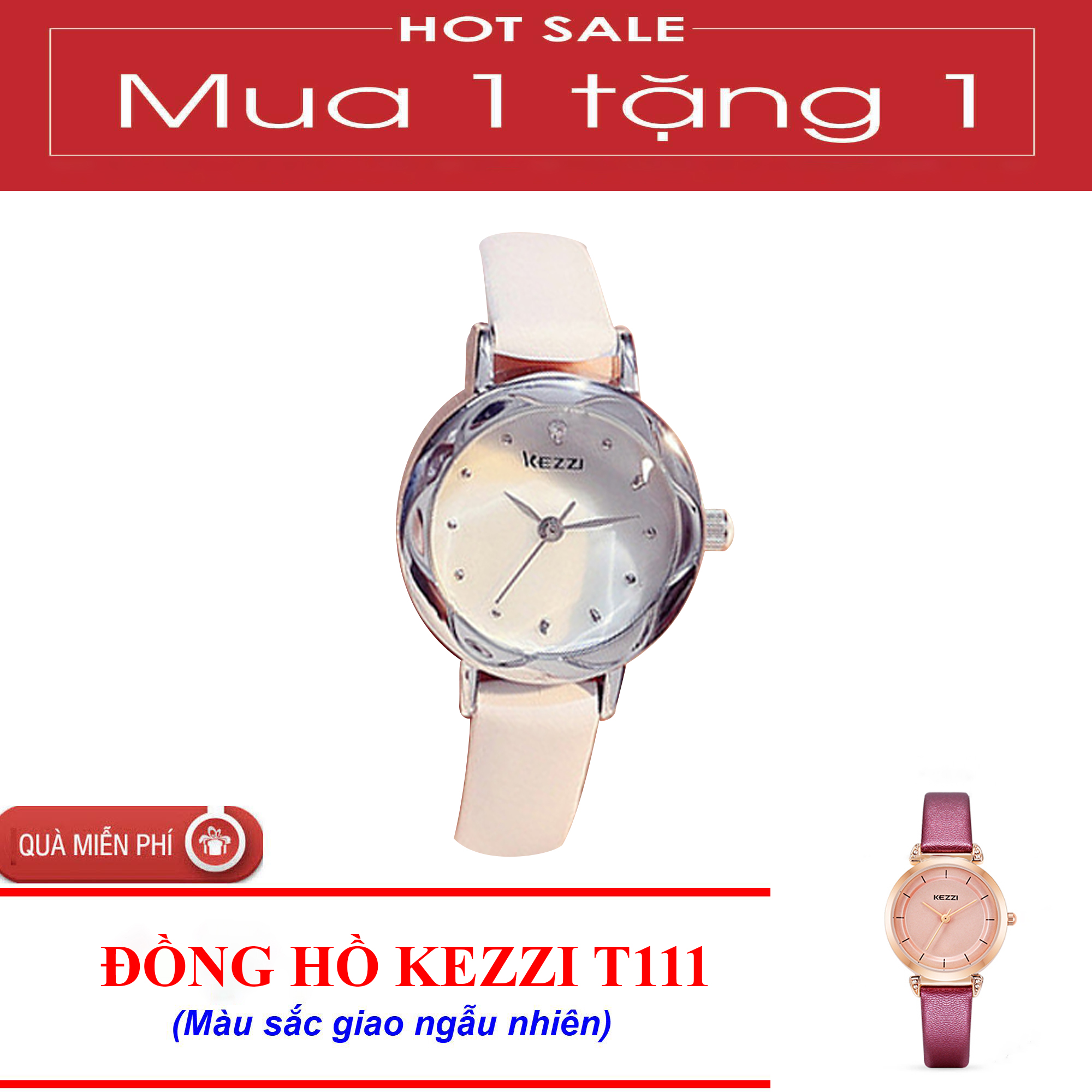 [COMBO HẤP DẪN MUA 1 TẶNG 1] Đồng hồ nữ Kezzi K770 Sang Trọng - Đồng Hồ Nữ Thời Trang Phong Cách Hàn Quốc - Đồng Hồ Nữ Thời Trang Công Sở Cao Cấp Kezzi K770 - Full Box - Dây Trắng -  Bảo Hành 1 Năm