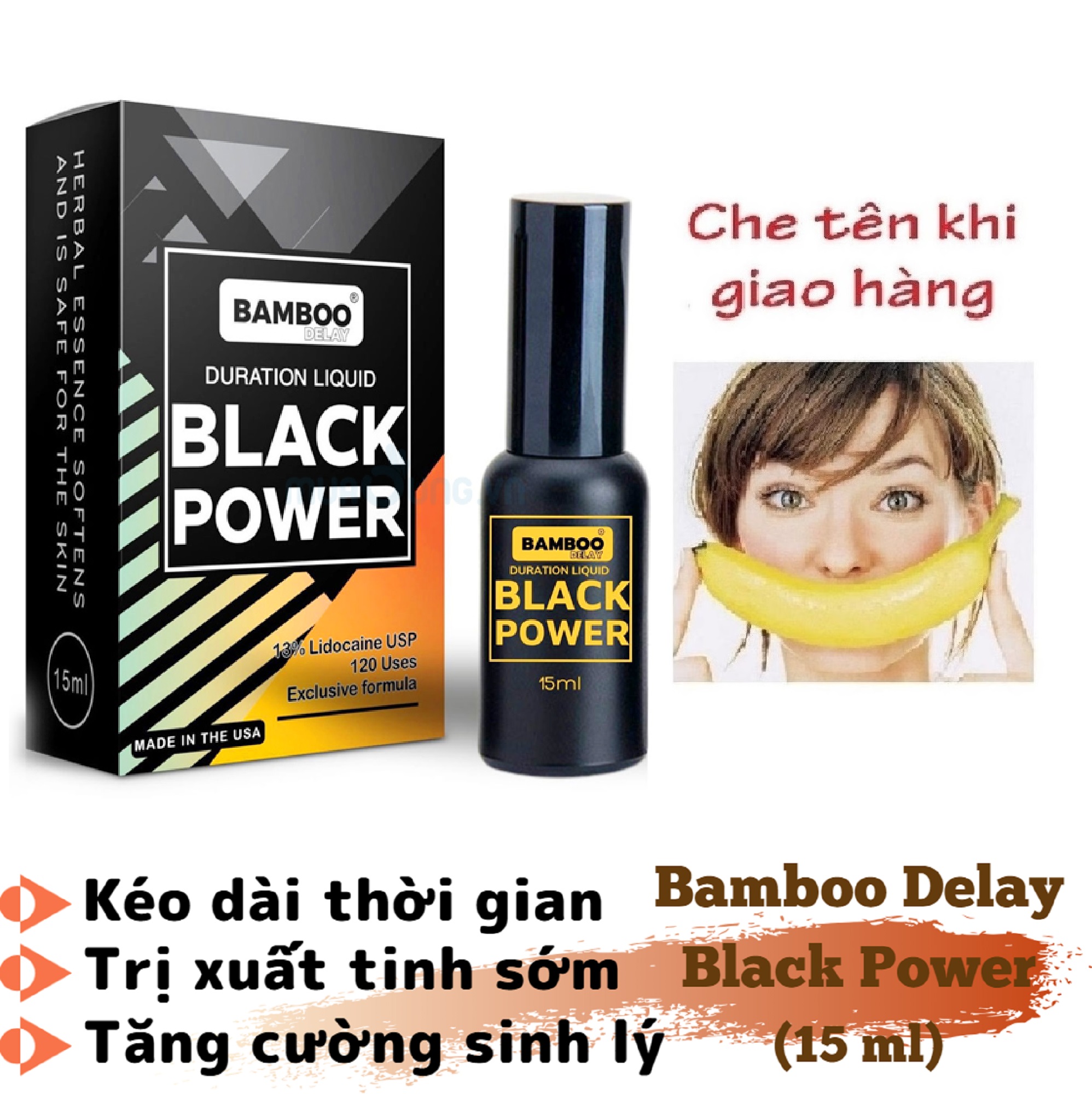 Chai xịt BAMBOO DELAY PHIÊN BẢN ĐẶC BIỆT BLACK POWER nam