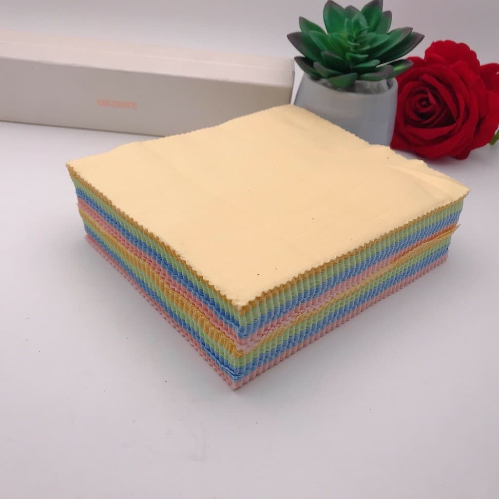 Combo 100 Cái Khăn Mịn Lau Mắt Kính Đồ Trang Sức
