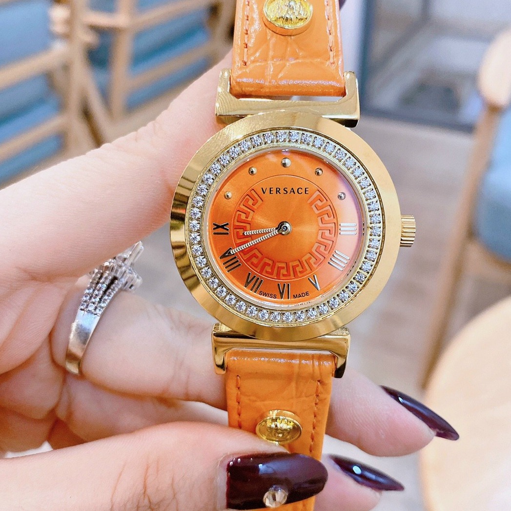 [HCM]Đồng hồ nữ dây da đồng hồ nữ ver$aceV12050016 Ver$ace Greca Watch-máy pin-vỏ vàng -size 34mm-Full Boxđồng hồ nữ cao cấpđồng hồ nữ chống nước