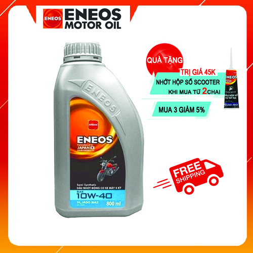 Dầu nhớt xe số bán tổng hợp eneos sl/ma2 10w40 800ml