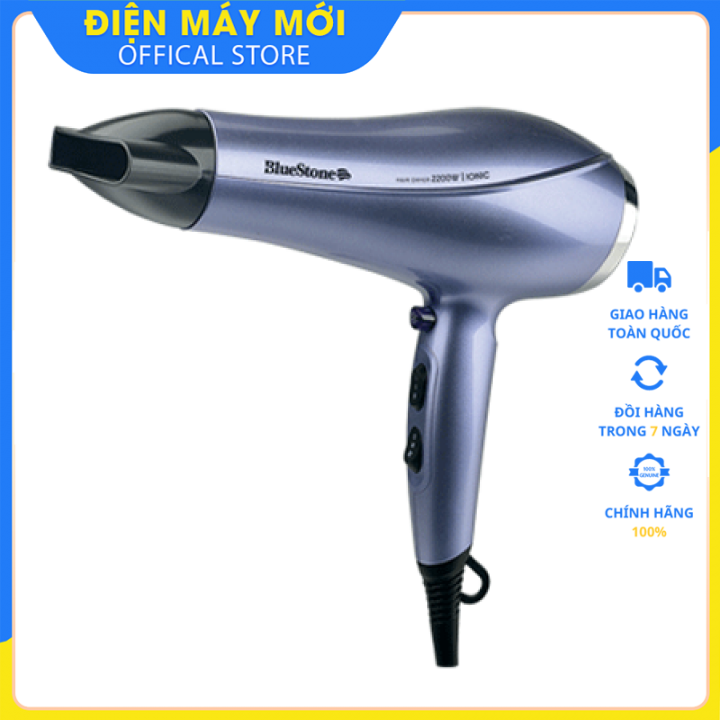 Máy sấy tóc tạo ion Bluestone HDB-1863 ( 2200W), có  đầu sấy xoăn- Hàng chính hãng ,giao màu ngẫu nhiên (xanh, đen)