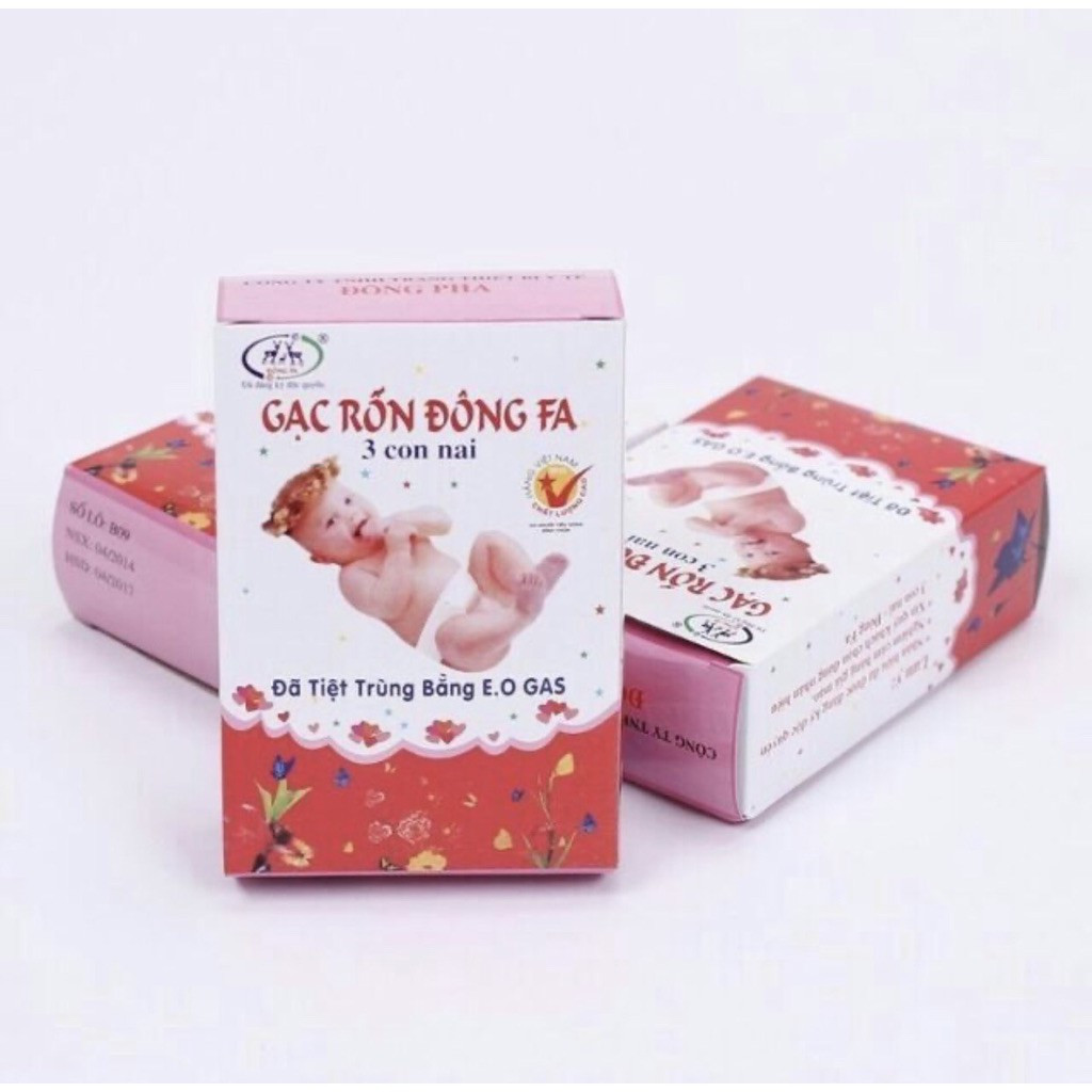 Hộp 3 chiếc Gạc băng rốn cho bé sơ sinh, Gạc băng rốn Đông Fa cho bé sơ sinh