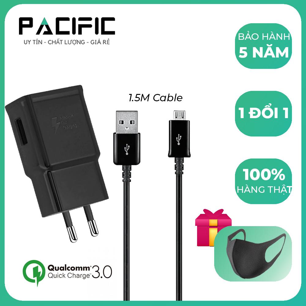 Bộ Sạc Nhanh Samsung Galaxy A7 (2018) MicroUSB 2020 NEW + Tặng Khẩu Tran Vải Pacific Ngăn Virus, Ngăn Bụi Bẩn, Kháng Khuẩn