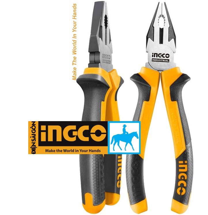 Kìm răng kềm điện 8inch 200mm thép crv combination pliers ingco hcp28208