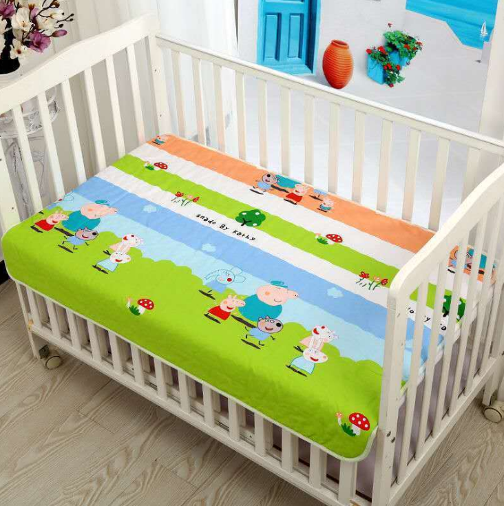 Tấm lót chống thấm cho bé 3 Lớp MUJI hàng Xuất Nhật thấm hút mồi hôi tốt chống thấm tối đa kích thước 50x70 cm