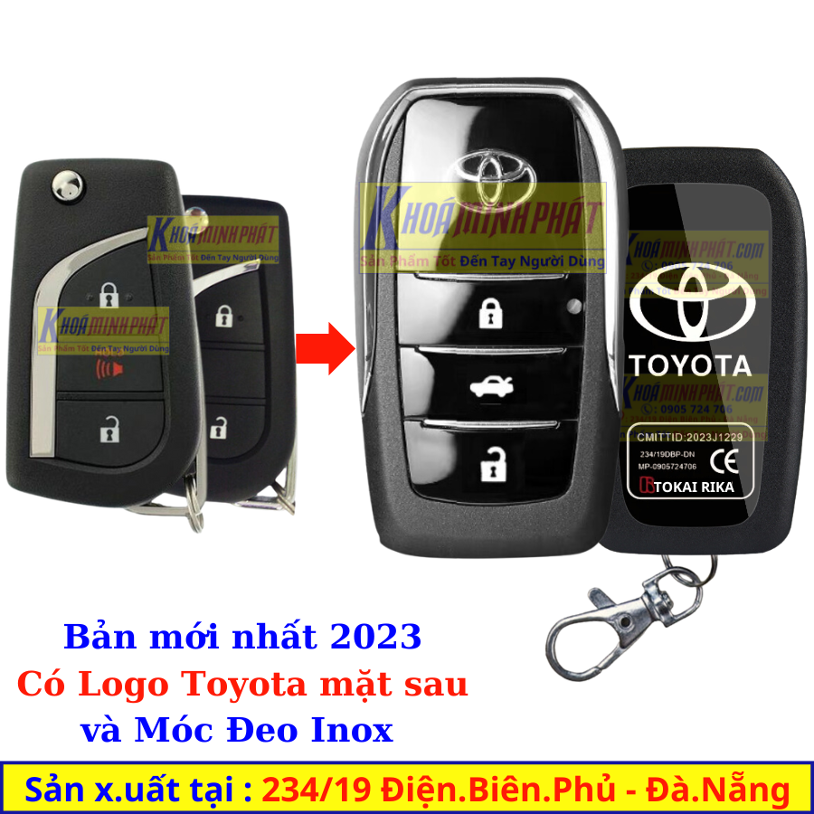 Vỏ Nâng Cấp Chìa khoá xe Toyota Innova, Fortuner, Altis 2015-2023 V704