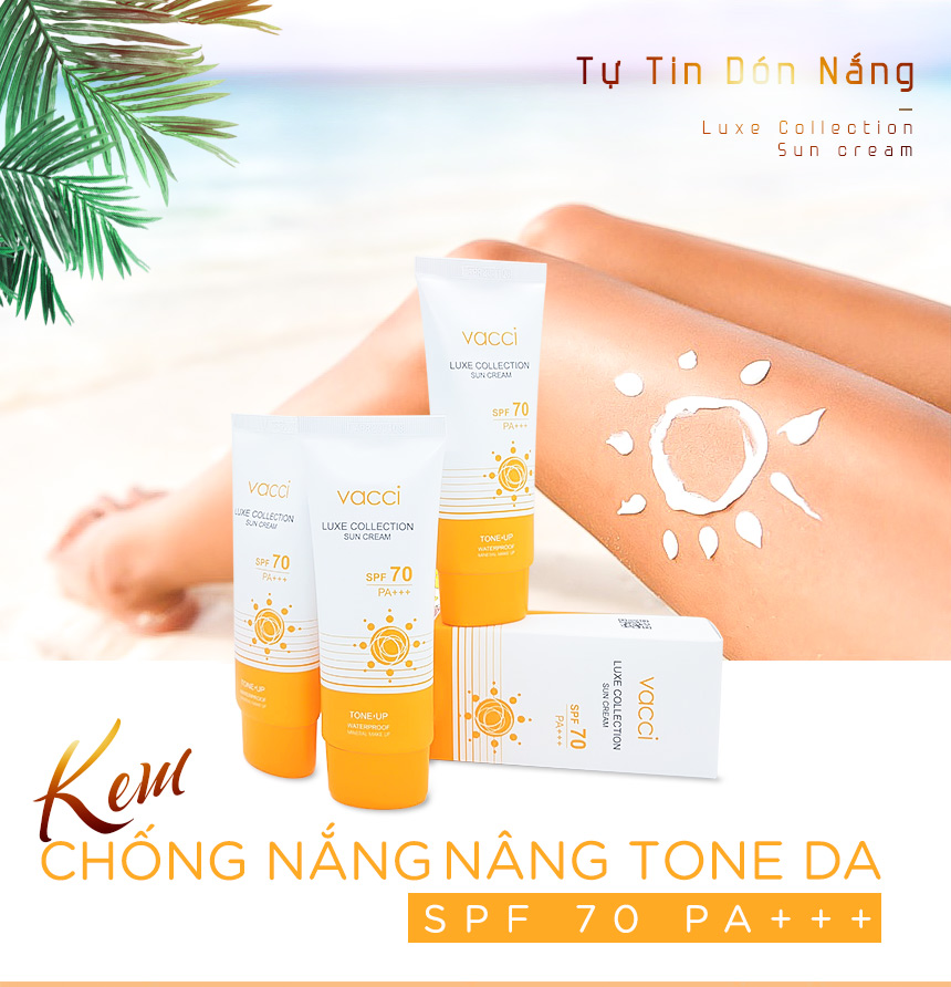 Kem chống nắng vacci - vacci luxe collection sun cream spf 70 pa+++