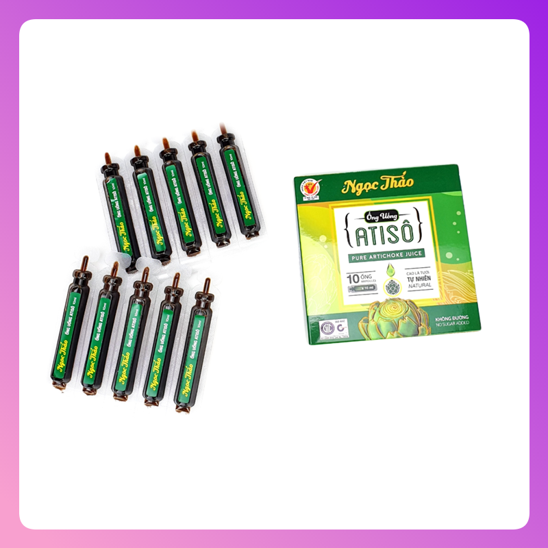 Hộp Cao Nước Atiso lá tươi uống liền (loại không đường) Ngọc Thảo - 10 ống 10ml