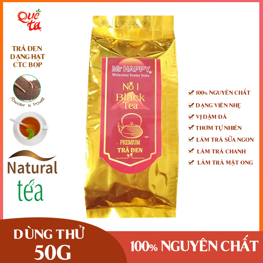[ Dùng thử 50g ] Trà đen (hồng trà) nguyên liệu làm trà sữa, loại CTC BOP, dạng viên tiết kiệm tiện lợi, làm trà sữa, trà tắc, trà mật ong ngon