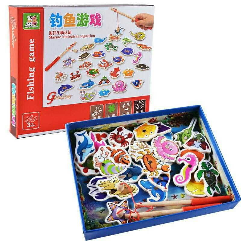 Đồ chơi Hộp câu cá bằng gỗ gắn nam châm 36 chi tiết - Hàng chính hãng (MQ Shop)