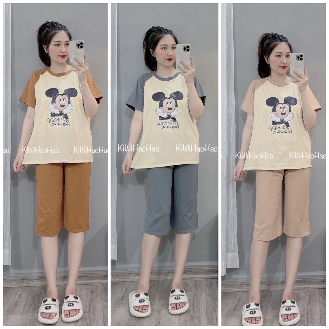 Bộ bầu mặc nhà cute đáng yêu mặc bầu và sau sinh