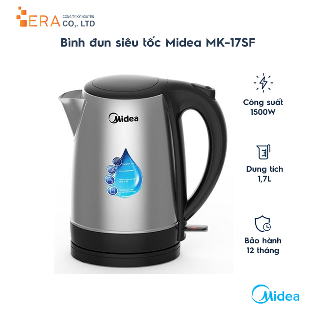 Bình đun siêu tốc midea mk-17sf 1.7l