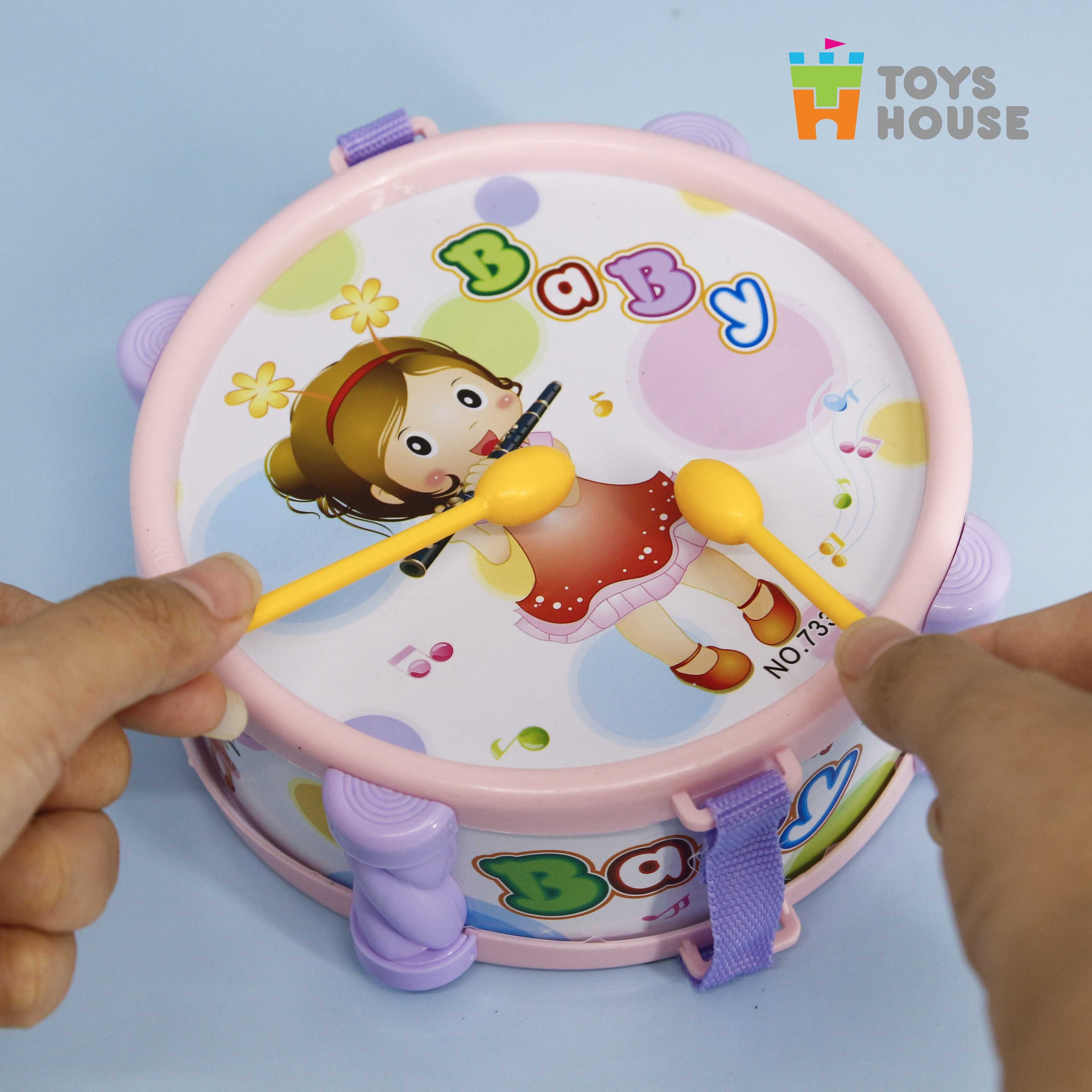 set đồ chơi xúc xắc, lục lạc, kèn, trống toyshouse dành cho bé từ sơ sinh 733 - giúp bé phát triển thị giác, thính giác 3