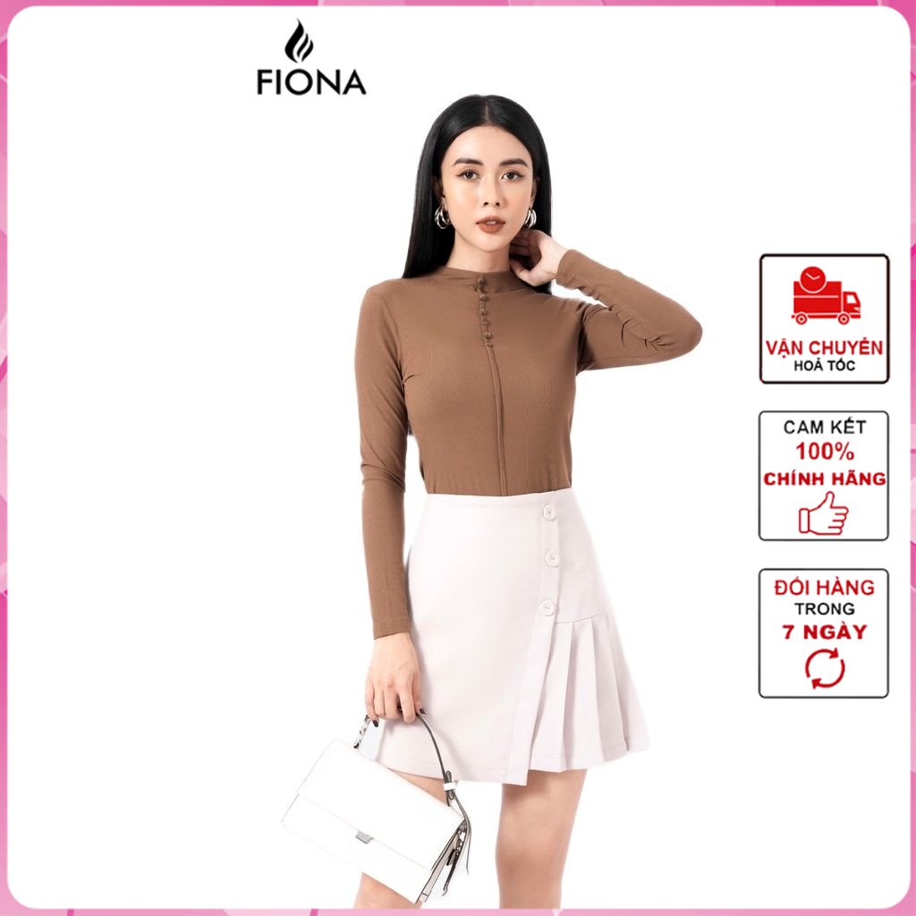Chân váy xòe dáng chữ a fiona, chân váy xếp ly chéo dáng ngắn trẻ trung f250514
