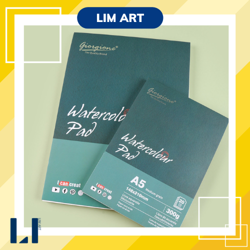 Sổ vẽ, giấy vẽ màu nước 300gsm, water color pad khổ a3/a4/a5 giorgione