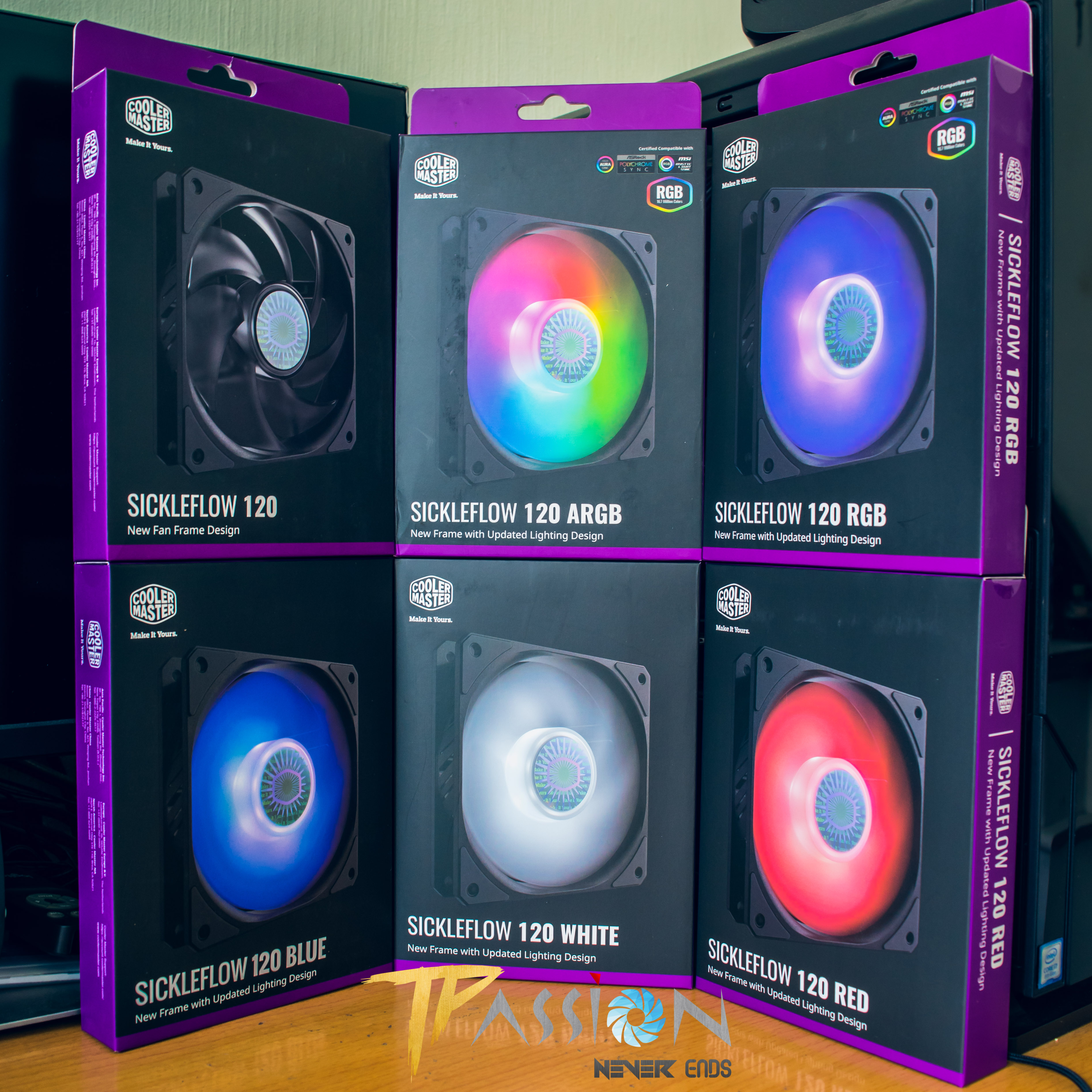 [HCM]Quạt Fan Case 12cm Cooler Master SickleFlow 120 Không LED,  đơn LED White | Red | Blue, LED 12V RGB, LED 5V ARGB, ARGB Reverse - Chính hãng, điều tốc 4 Pin PWM, quạt tản nhiệt hiệu quả