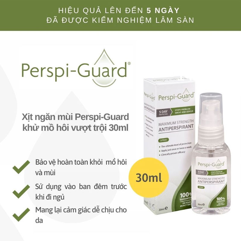 Xịt ngăn mồ hôi toàn thân hiệu quả tối đa Perspi-Guard 30ml - 50ml ngăn mùi cơ thể,hôi nách, khử mùi hôi nách