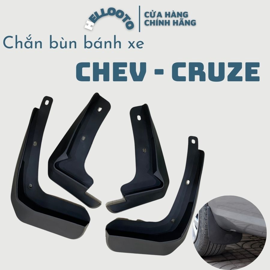 Bộ 4 chắn bùn xe Chevrolet Cruze 2009 đến 2018 chất liệu nhựa dẻo độ bền cao + kèm ốc vít dễ dàng lắp đặt