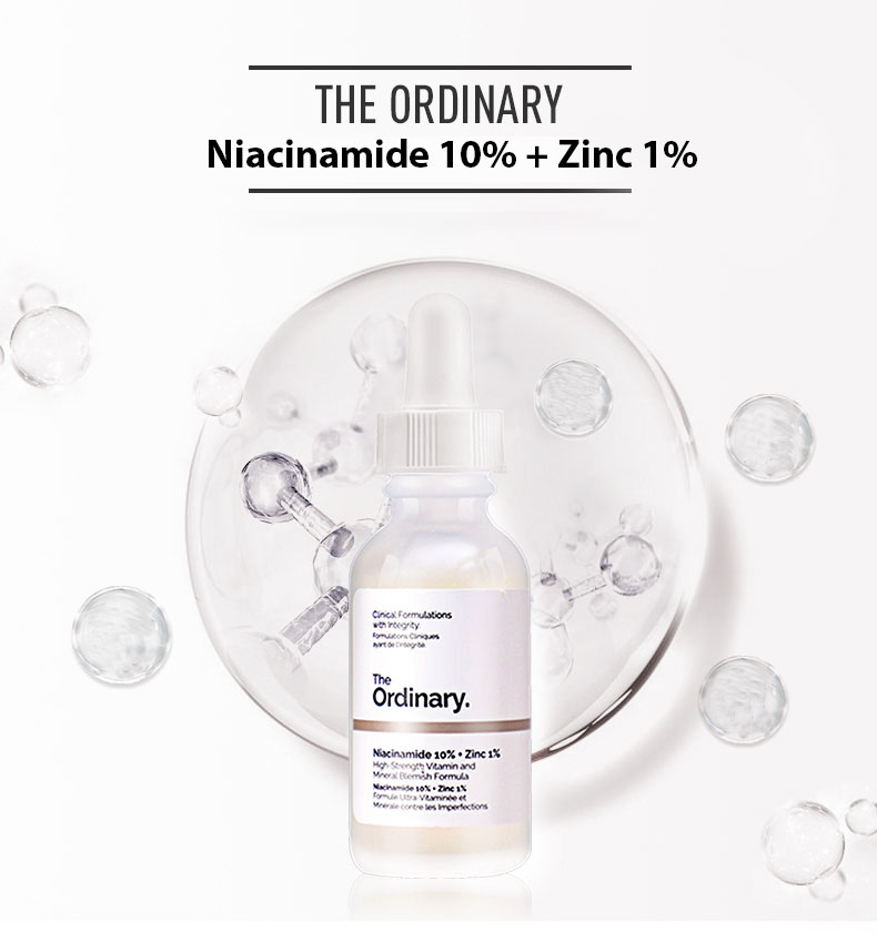 [HCM]The Ordinary Niacinamide 10% + Zinc 1% Tinh chất dưỡng trắng da chống thâm nám 30ML Serum dầu mặt Cân bằng làm giảm vết thâm cho da Kem dưỡng ẩm làm trắng da Moisturizing Skin Care Whitening