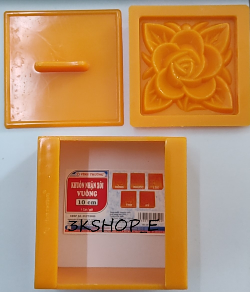 KHUÔN XÔI VUÔNG HÌNH HOA HỒNG 10 CM x 5 CM