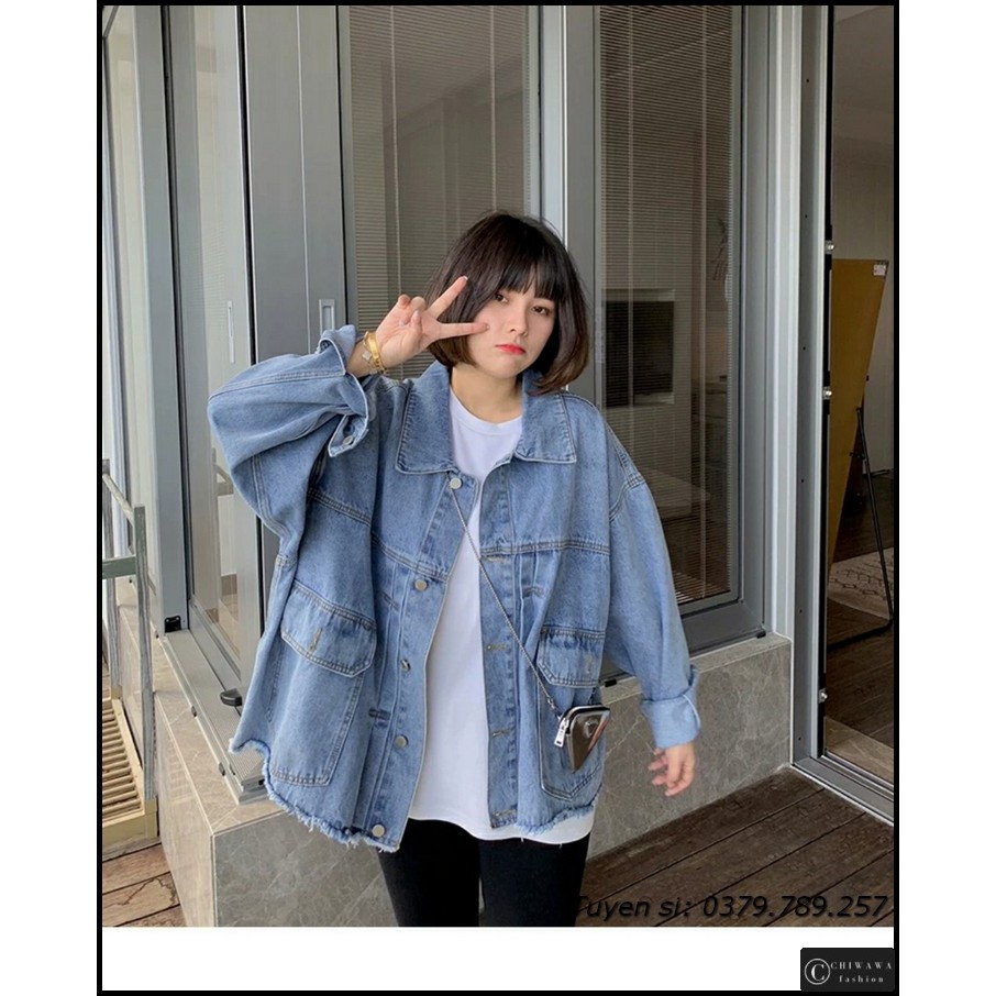 [HCM][Sỉ] Áo Khoác Jean Nữ Basic New Túi Lớn Mới Ra Cực Đẹp Hit Trend 2022 Từ Chiwawa Shop