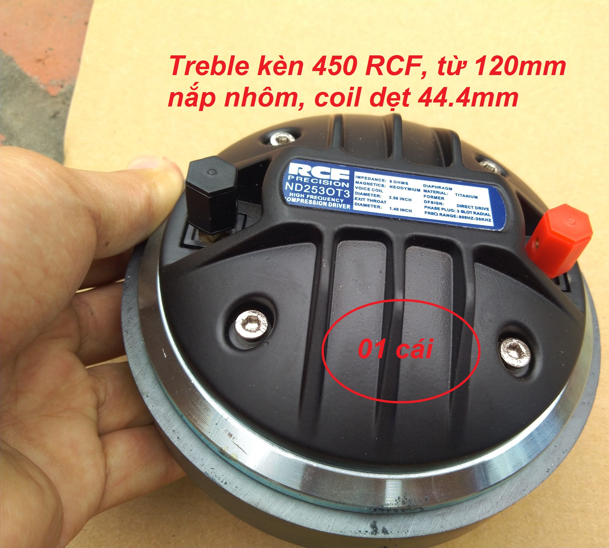 Loa treble 450 rcf nắp nhôm côn dẹt - giá 1 cái