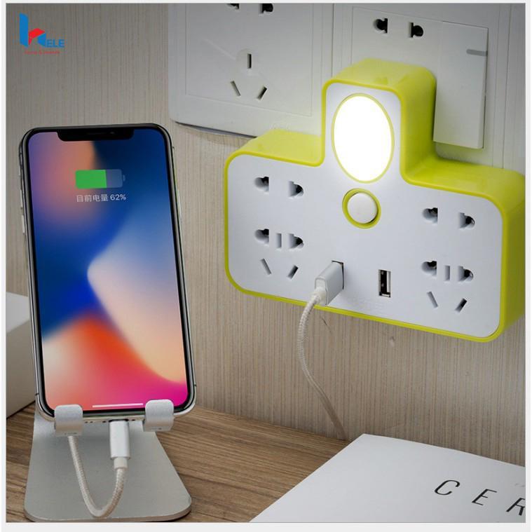 Ổ Cắm Điện - Ổ Điện Đa Năng Cao Cấp Có Cổng USB Sạc Điện Thoại Kiêm Đèn Ngủ