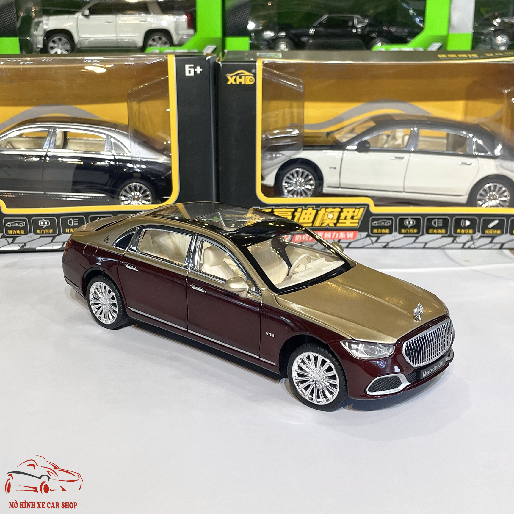 Mô hình xe kim loại Mercedes-Benz Maybach S680 tỉ lệ 1:24 Carshop hãng XHD 3 màu