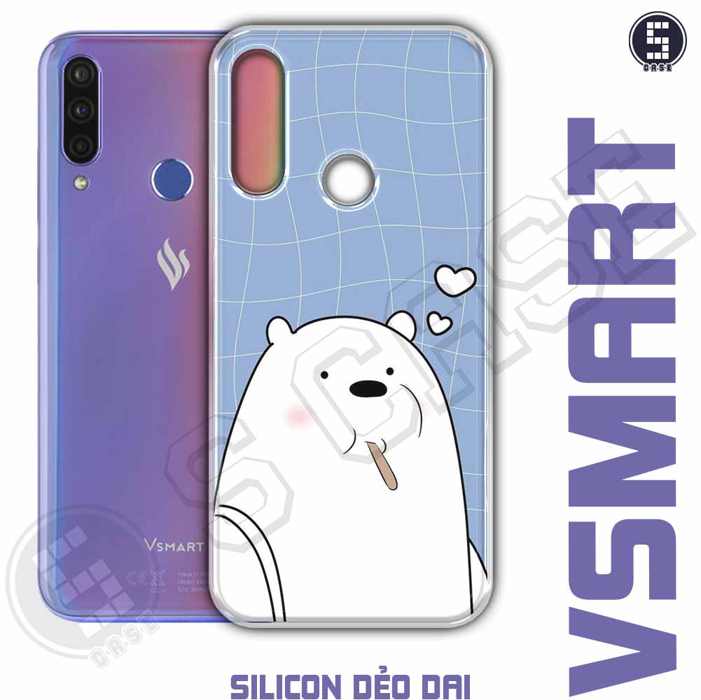 Ốp cho Vsmart Joy 3, Joy 4, Live 4, Star 3, Star 4, Aris, Aris Pro, Bee 3, Live, Joy 2+, Joy 1, Joy 1+, Active 1, Active 1+ hình Gấu Bắc cực A800-030