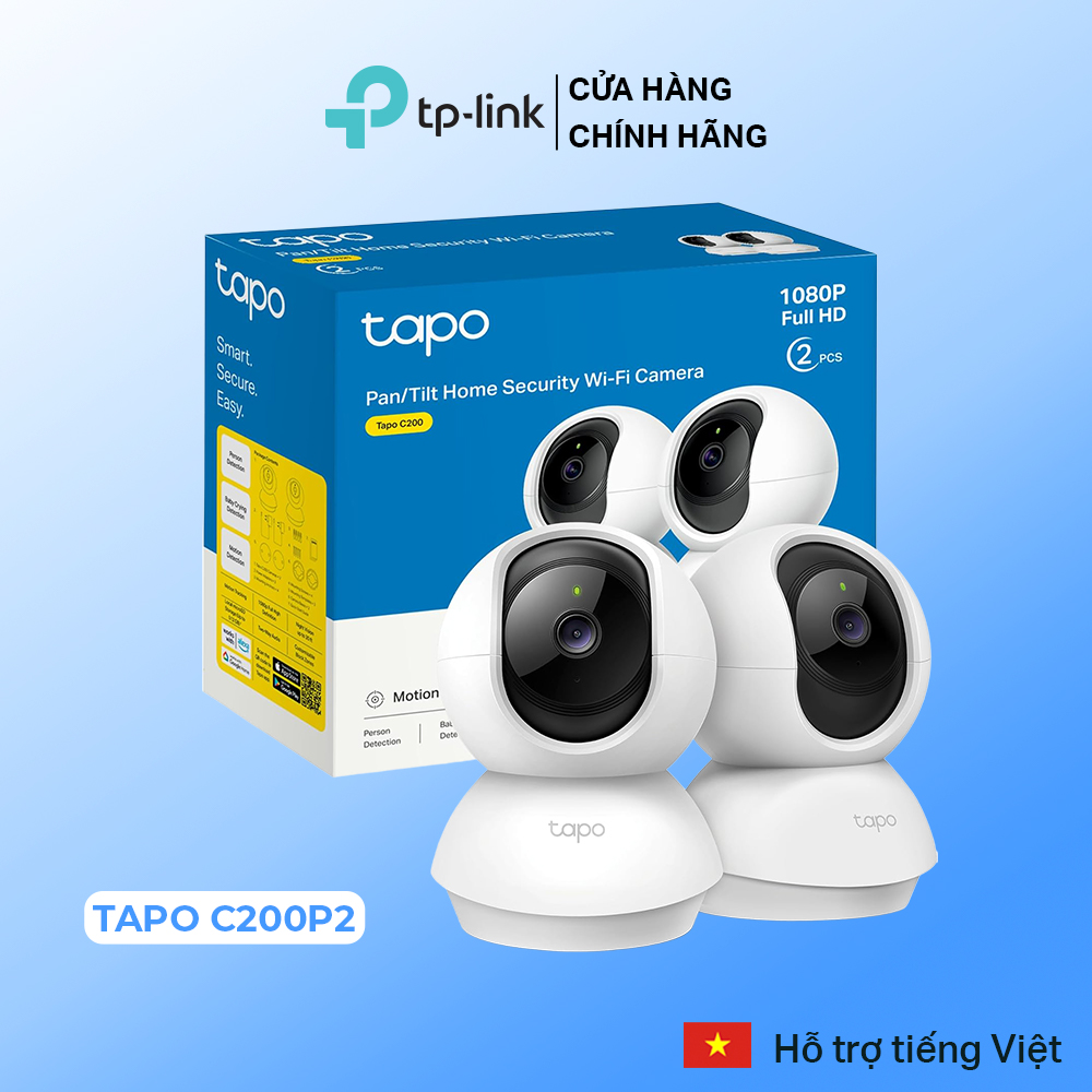 Bộ Combo 2 Camera WiFi TP-Link Tapo C200P2 C210P2 Quay Quét 360 độ Full HD