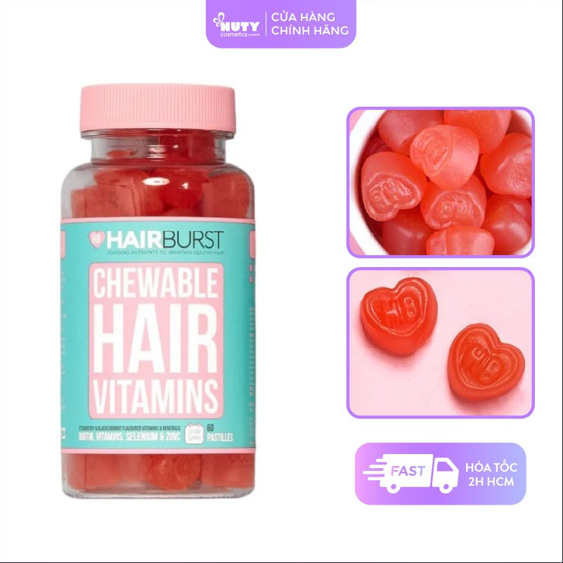 Kẹo Dẻo Kích Thích Mọc Tóc Hair Burst Chewable Hair Vitamins (60 viên)