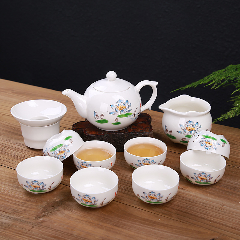 Bộ ấm chén sứ pha trà đạo (đầy đủ như hình)