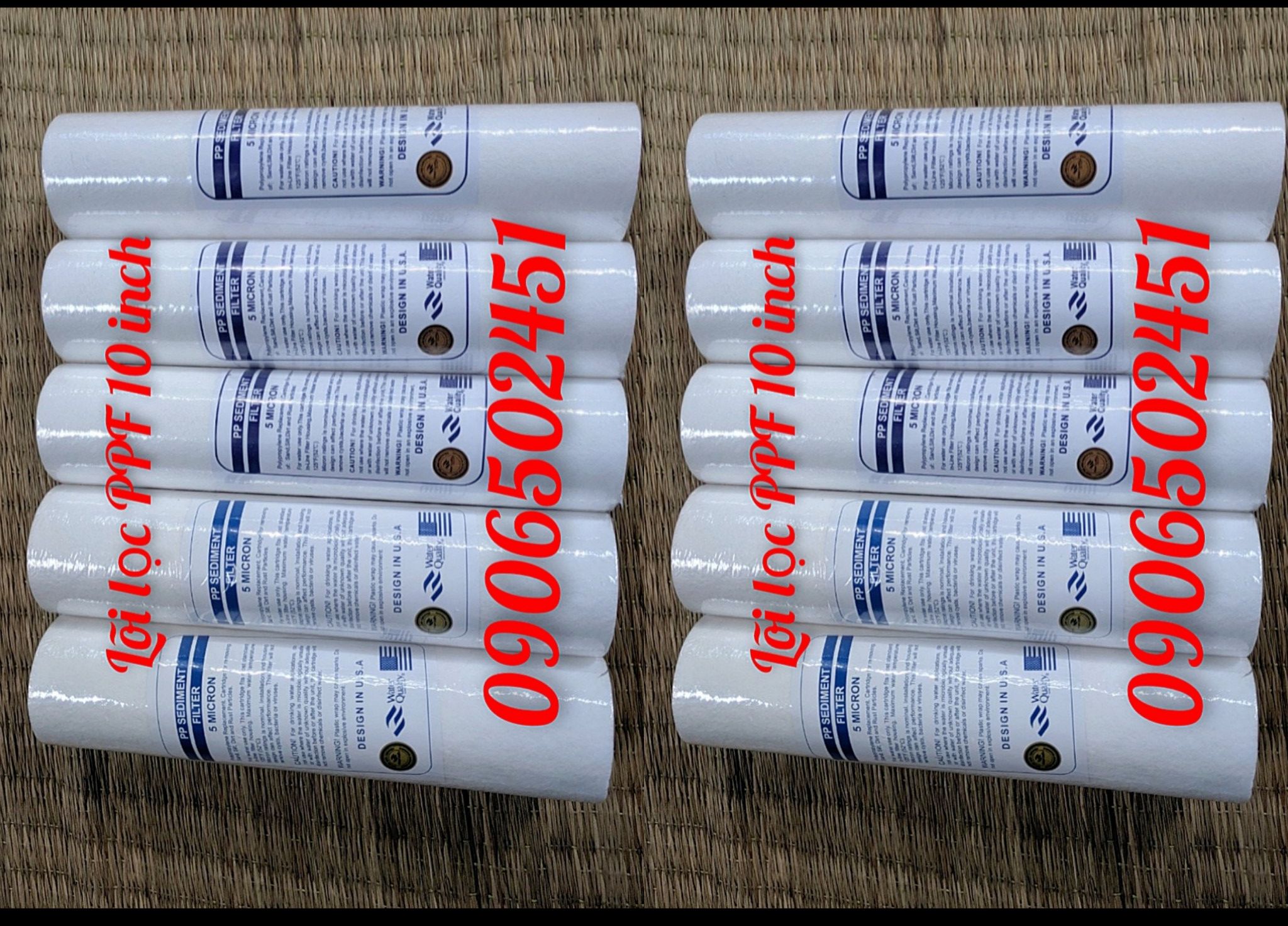 Combo bộ 10 lõi lọc nước số 1 ppf 10inch