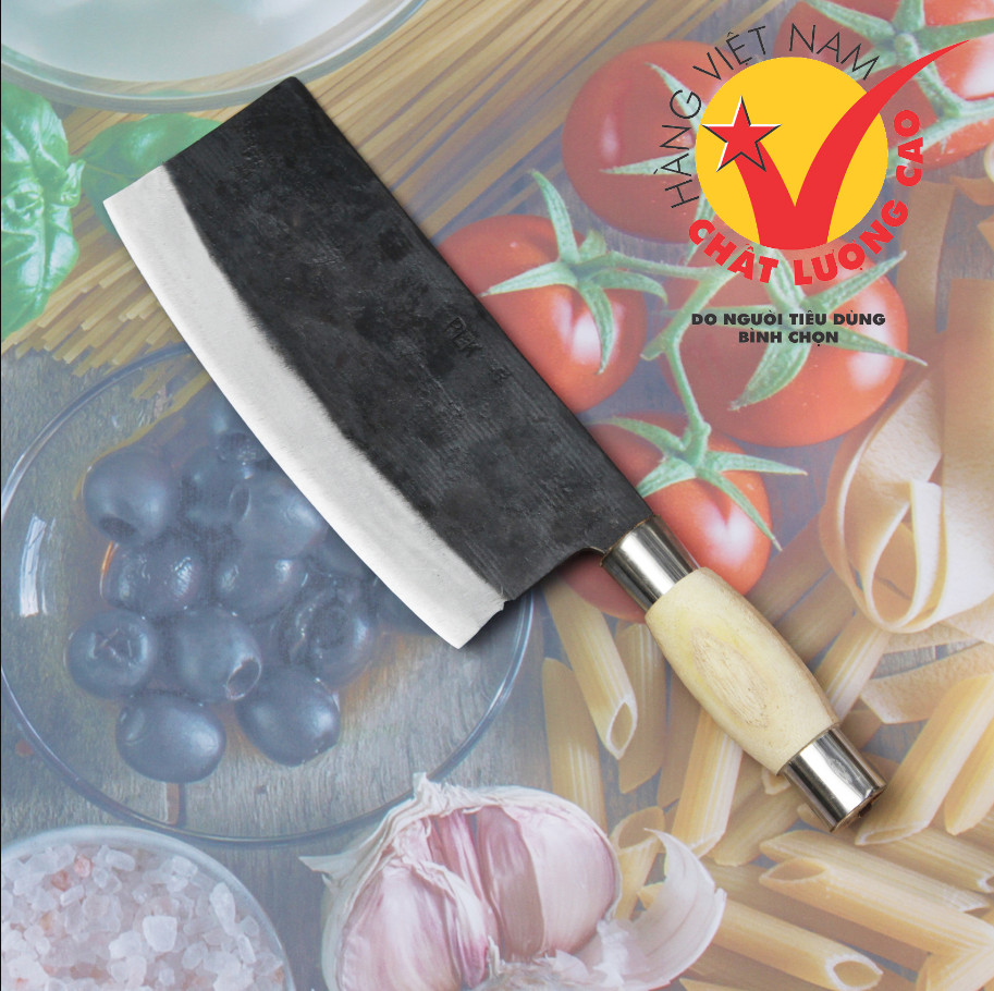Dao nhà bếp cs085, dao chặt gà vịt dùng trong gia đình nhà hàng, rèn từ nhíp xe ô tô