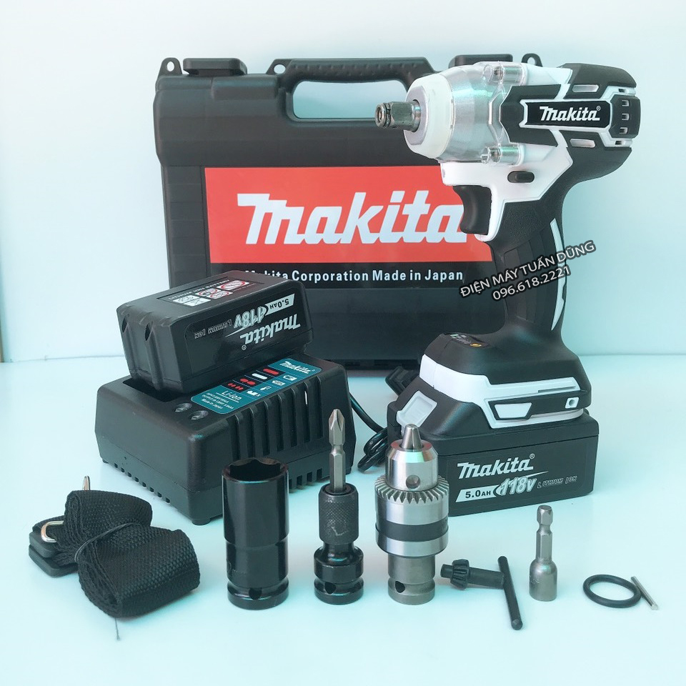 Máy Siết Bulong Makita 118v KHÔNG CHỔI THAN TẶNG 1 BỘ PHỤ KIỆN