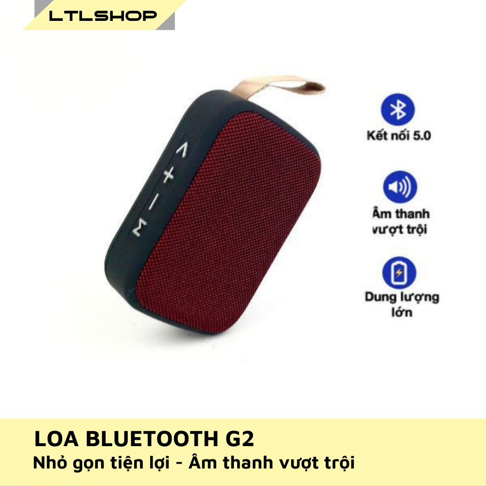 Loa bluetooth mini G2, hỗ trợ thẻ nhớ, USB, cổng 3.5mm, loa không dây cầm tay nhỏ gọn [BH 06 tháng tại LTLSHOP]