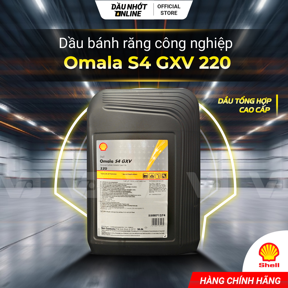 Dầu bánh răng công nghiệp Shell Omala S4 GVX 220 - Xô 20L Giá 5,000,000 Đồng*Miễn phí vận chuyển