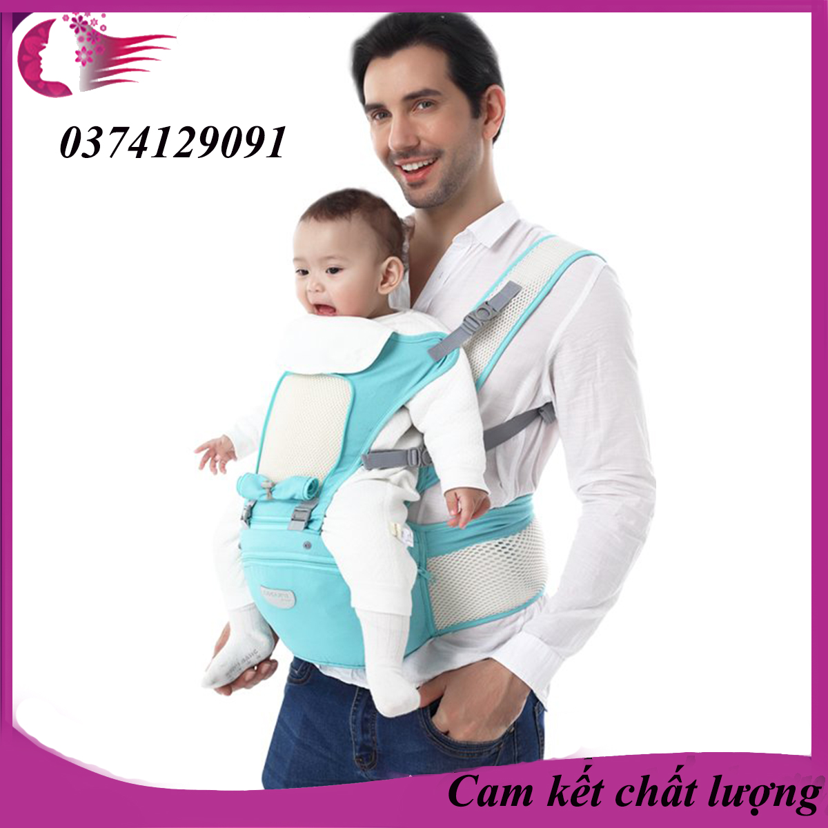 [DIGUMI] Địu em bé sơ sinh thoáng khí. Địu trẻ em đa chức năng, có thể bế trẻ ở nhiều tư thế khác nhau ,Chức năng lưu trữ đa dụng