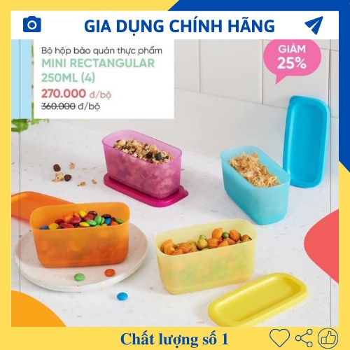 Bộ hộp bảo quản thực phẩm Mini rectangular 250ml tupperware
