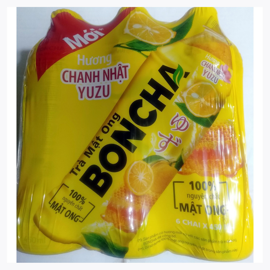 1 Lốc BONCHA Trà Chanh Nhật YUZU /6 Chai *450ml