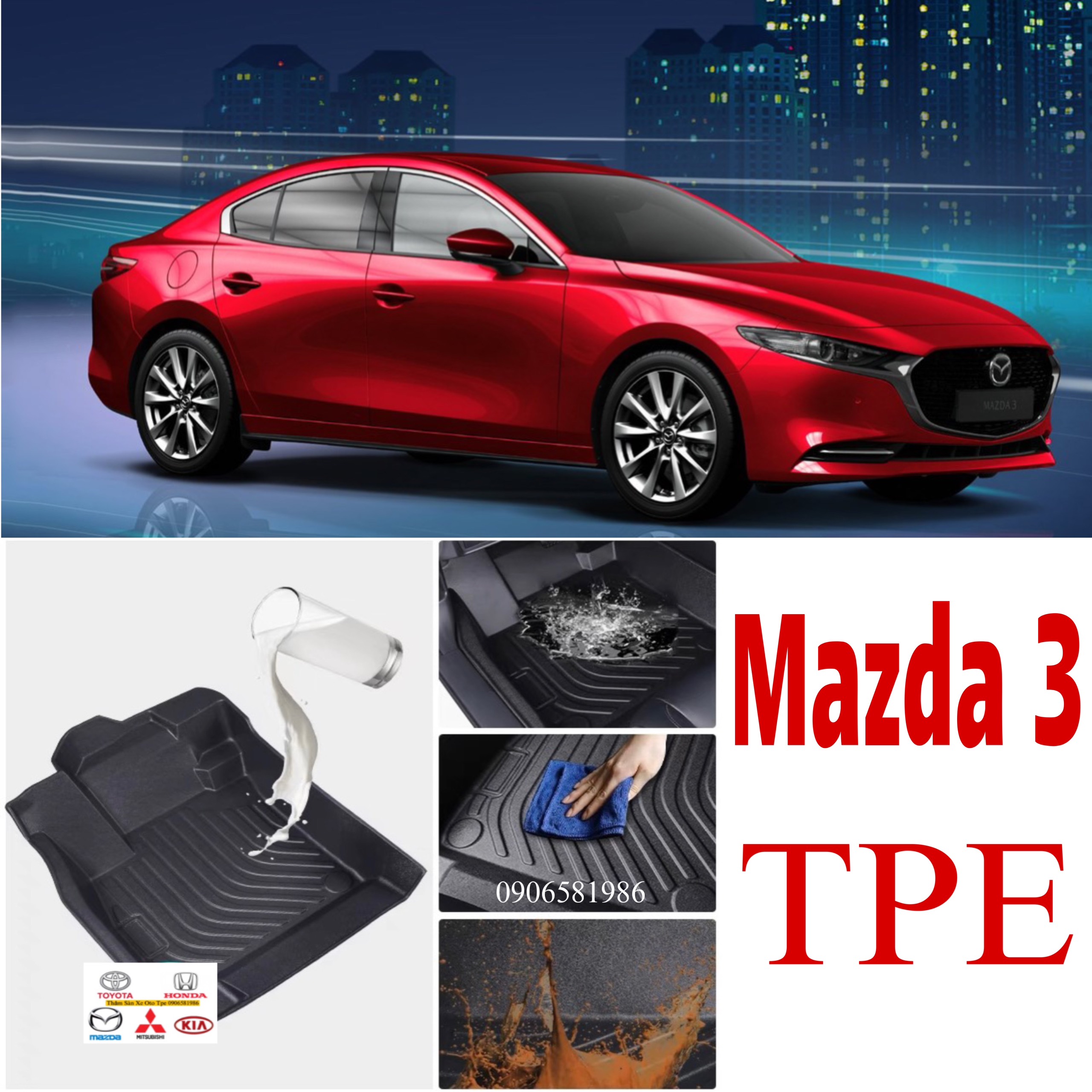 Mazda 3 thảm xe oto tpe-thảm trải sàn xe cao cấp