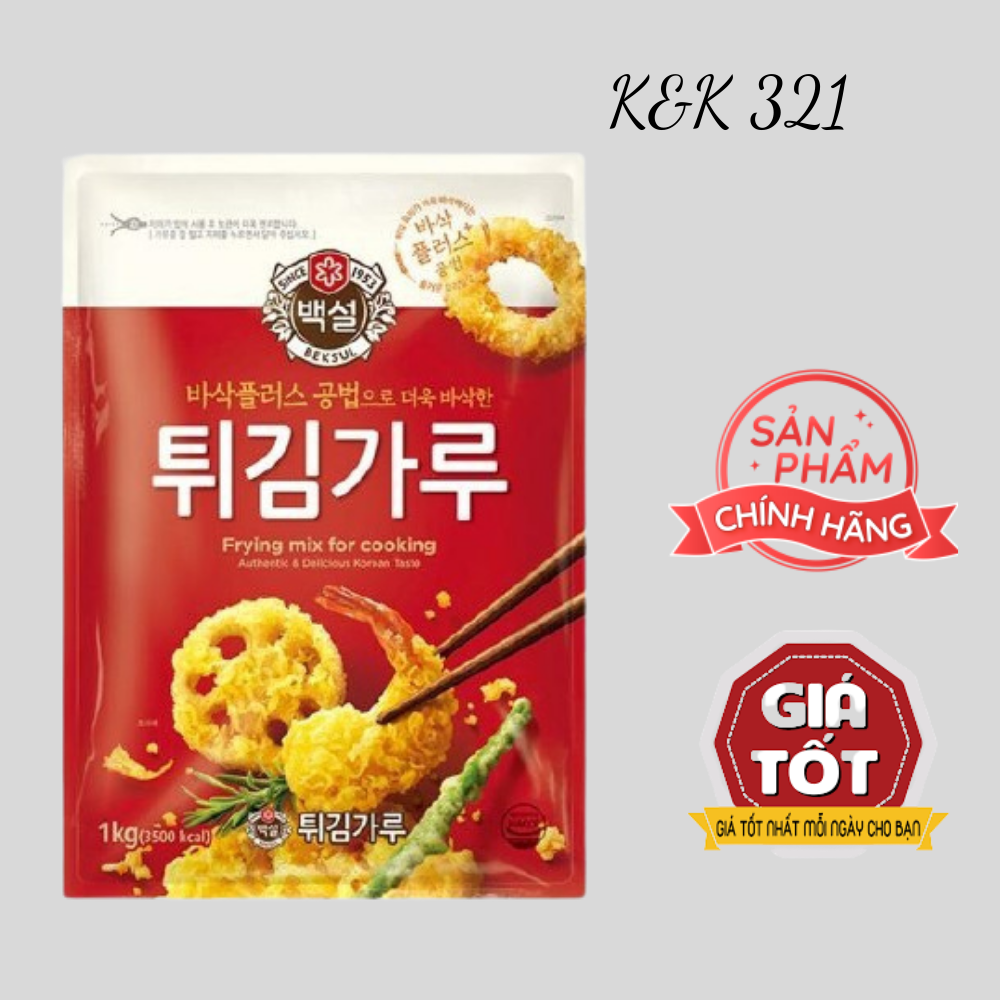 Bột chiên tôm nhập khẩu hàn quốc gói 1kg, bột chiên tôm beksul