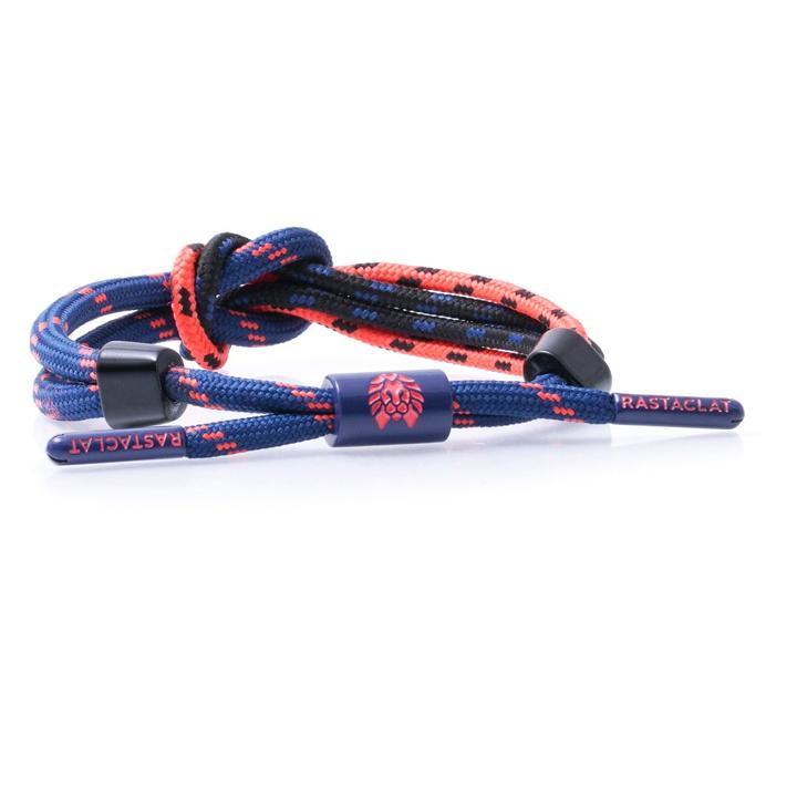 Vòng tay Rastaclat DUODESS dây thắt xanh dương phối cam đen RAS11200102