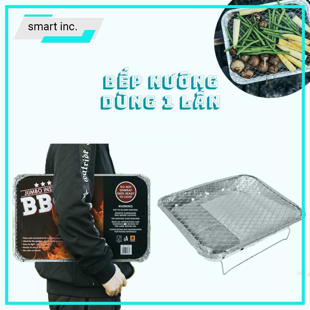 Bếp nướng than bbq lò nướng than vỉ nướng ngoài trời dùng 1 lần