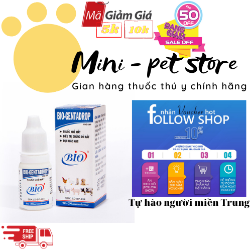 [10 ML] THUỐC NHỎ MẮT CHÓ, MÈO... GIA SÚC, GIA CẦM - GENTA DROP  THÚ Y BIO