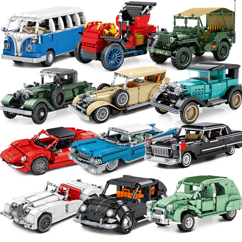 Lego city đua xe ô tô retro ô tô cổ điển tốc độ vô địch thể thao khối đồ chơi ô tô mô hình thành phố siêu đua xe sáng tạo MOC đồ chơi cho trẻ em tương thích lego